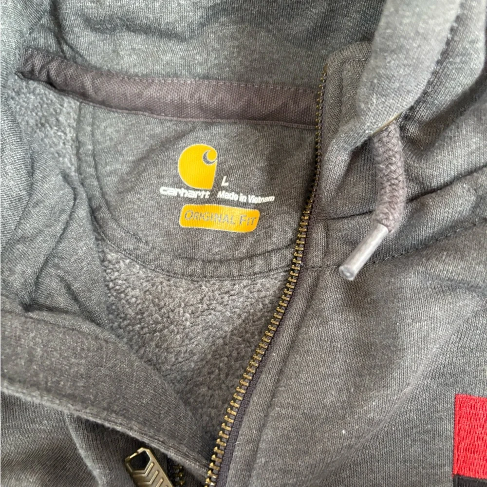 Carhartt Men's Rain Defender Paxton Heavyweight Hooded Zip Mock Sweatshirt Large - Picture 5 of 9